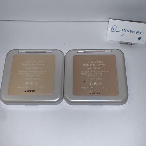 Model’s Own 01 Golden Sand / 02 Peach Pearl Sculpt & Glow Highlighter Powders - Picture 7 of 10